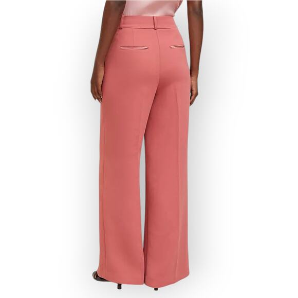 Sz8 NEW AnnTaylor PantSuit Blazer+Pant CrinkleCrepe BurntMauve - Picture 5 of 16